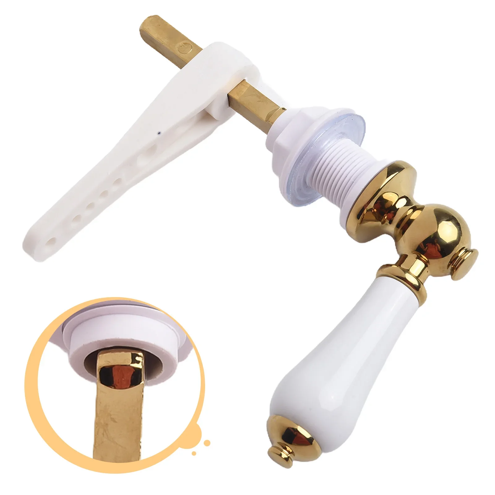 Traditional Porcelain Gold Victorian White Toilet Cistern Lever Flush Handle Zinc Alloy Toilet Cistern Lever 1PC
