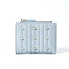 Stylish Clutch Affordable PU Leather Short Wallet New Mini Zipper Money Bag Solid Color Flower Card Holders Girls Women Purse 5
