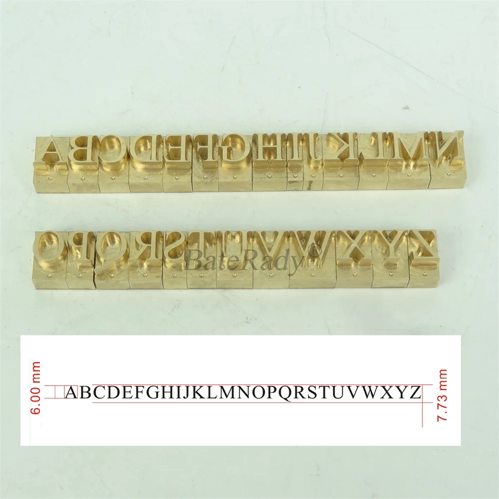 BateRady Time New Roman Brass Stamping Letters Flexible Letters Hot Foil Stamping Die Based on A height 6mm