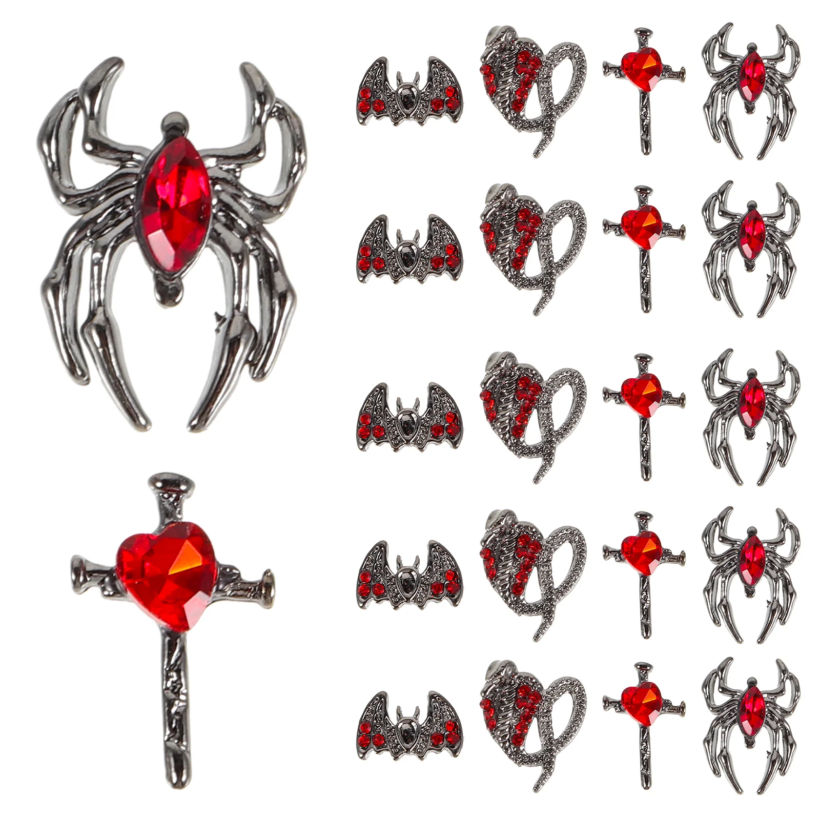 

Halloween Nail Charms 3D Nail Bat Spider Nail Jewels Studs Nail Jewelry Gems Diy Gothic Nail Decorations