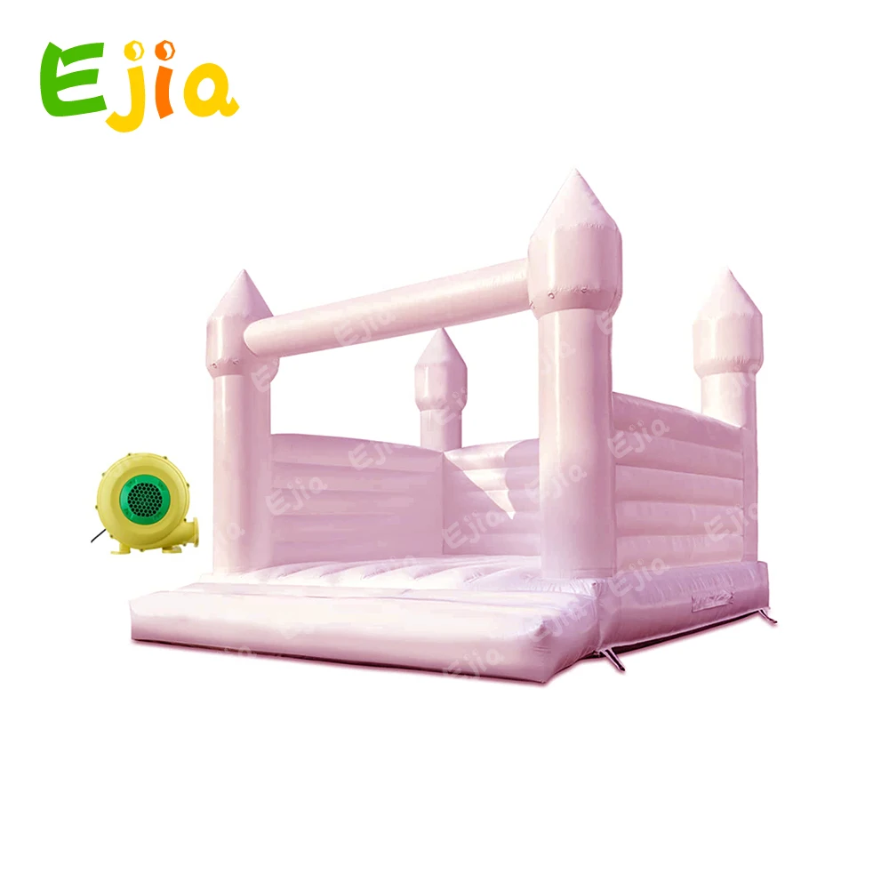 

Hot Sale Adult Kids Pastel Soft Pink /Blue /Yellow Inflatable Wedding Bounce Jumping Bouncy Castle House For Party Event Rental