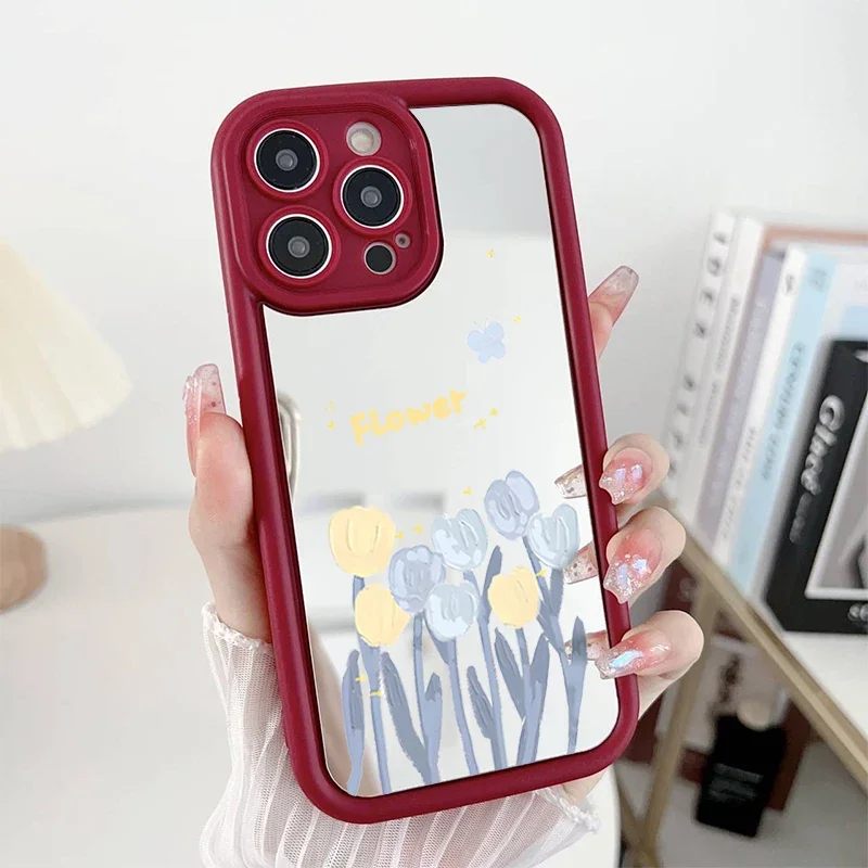 Elegant Floral Mirror Phone Case