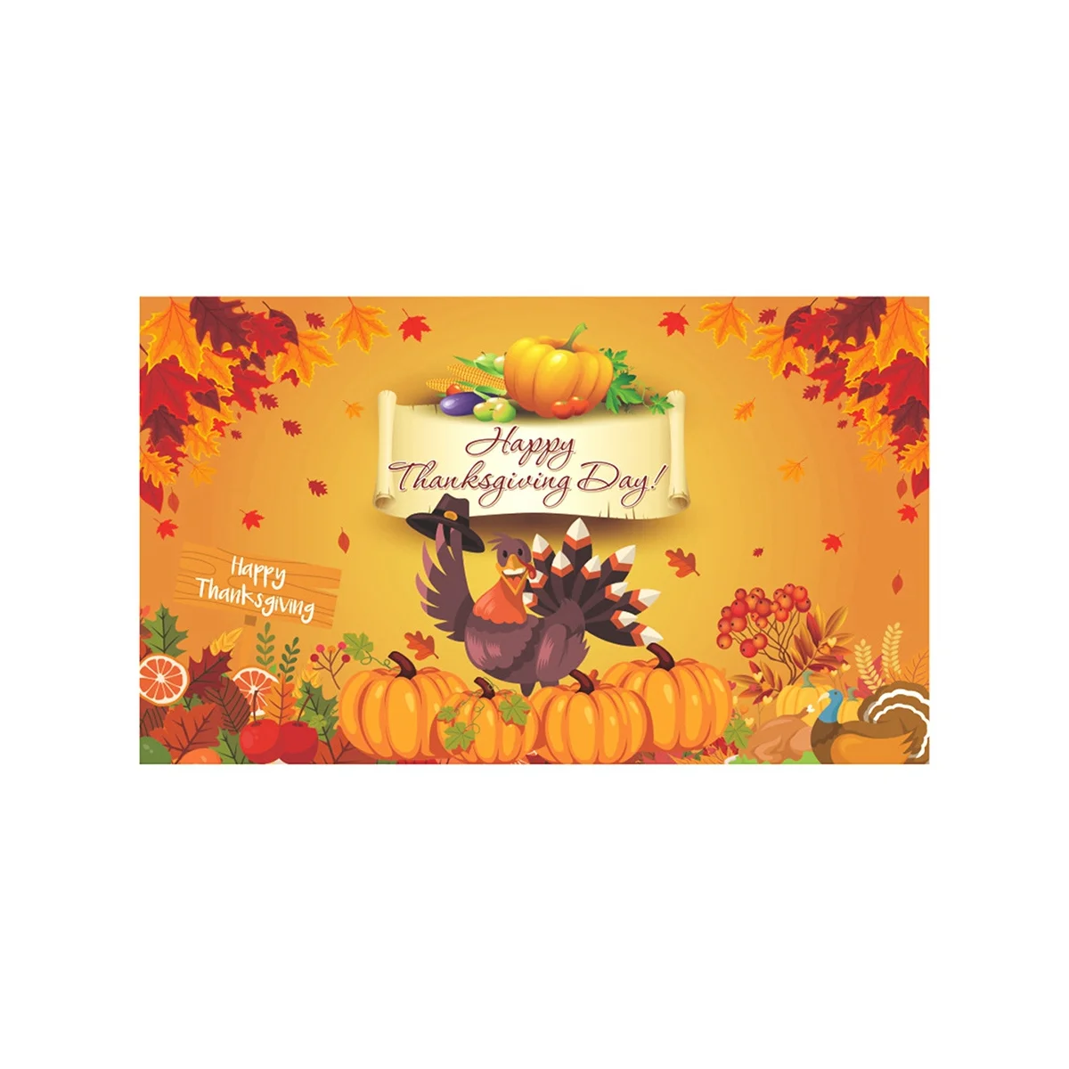 

70.8Inx43.3in Happy Thanksgiving Day Hanging Fall Harvest Poster Background Banner for Thanksgiving Day Party Decoration