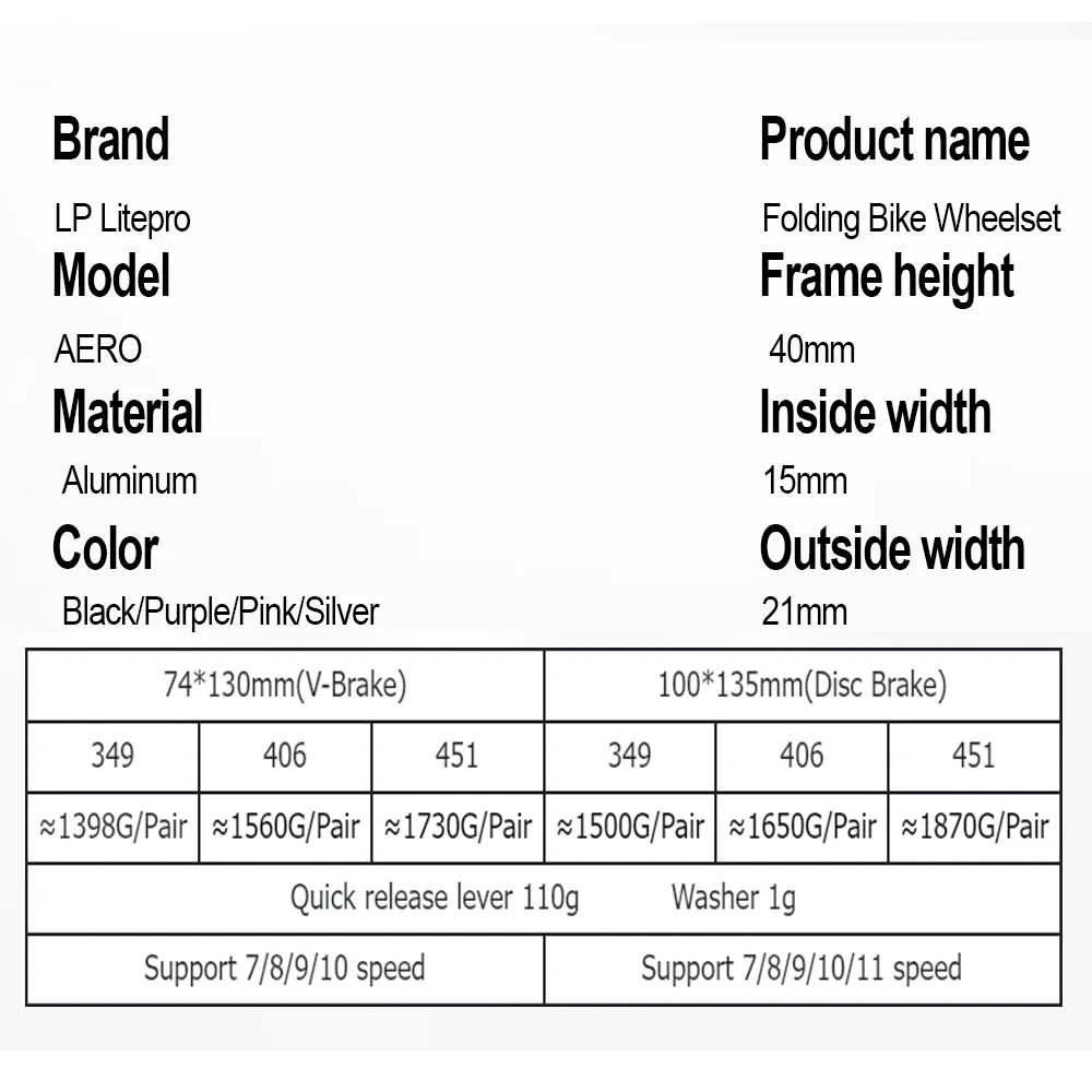 Lp litepro aero vouwfiets wielen aluminium deep section velgen_voghion.com