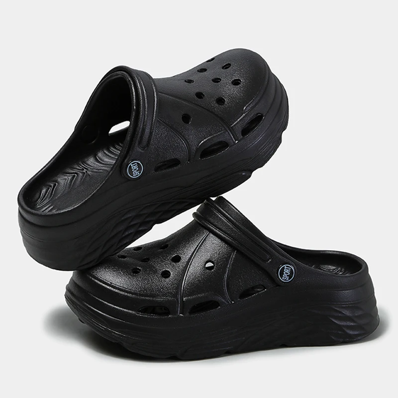 2025 Summer Thick Platform Clogs Slippers Women Breathable Hollow Out Garden Sandals Woman Lightweight Non Slip Beach Sandles