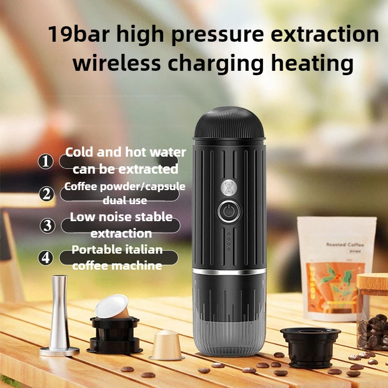 Wireless Electric Espresso Machine Coffee Powder Capsule Dual-purpose Coffee Machine Charging Portable Outdoor Home Heating