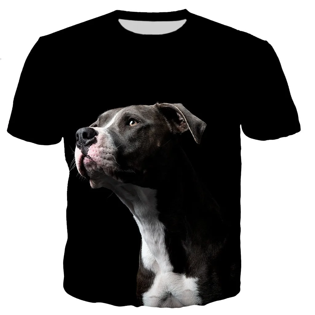 Funny Bull Terrier 3d Print Cute Dog Pattern Men Ladies Kids Haruku T Shirt Street Breathable Lightweight Summer Sports989_voghion.com