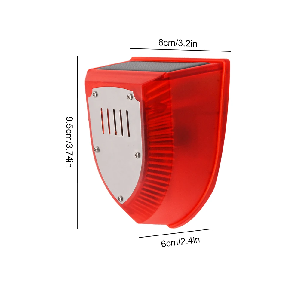 Solar Security Alarm Lights with Motion Sensor Outdoor Solar Alarm Waterproof Security Alarm Siren for Home Villa Farm Barn Yard