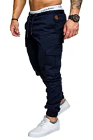 Four Seasons New Fashion Men’s Stretch Solid Color Daily Jogger Pants Drawstring Sports Casual Trousers Male Trendy Streetwear 2