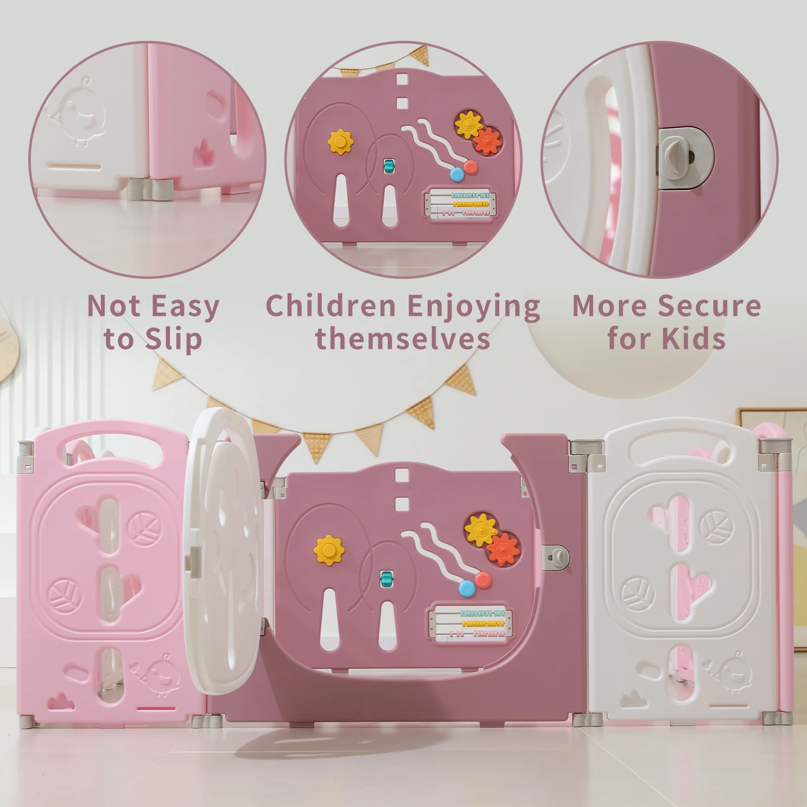 Kids and Toddlers' Playpen,Kids Activity Center Safety Play Yard for Indoor&Outdoor,Portable,Plastic 2
