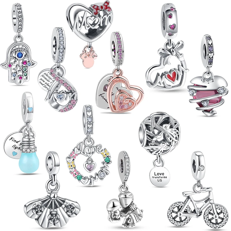 

Fit Original Pandora 925 Sterling Silver Charms Pendants Dangle Evil Eye Bike Lighting Fan For Bracelet Women DIY Jewelry Gifts