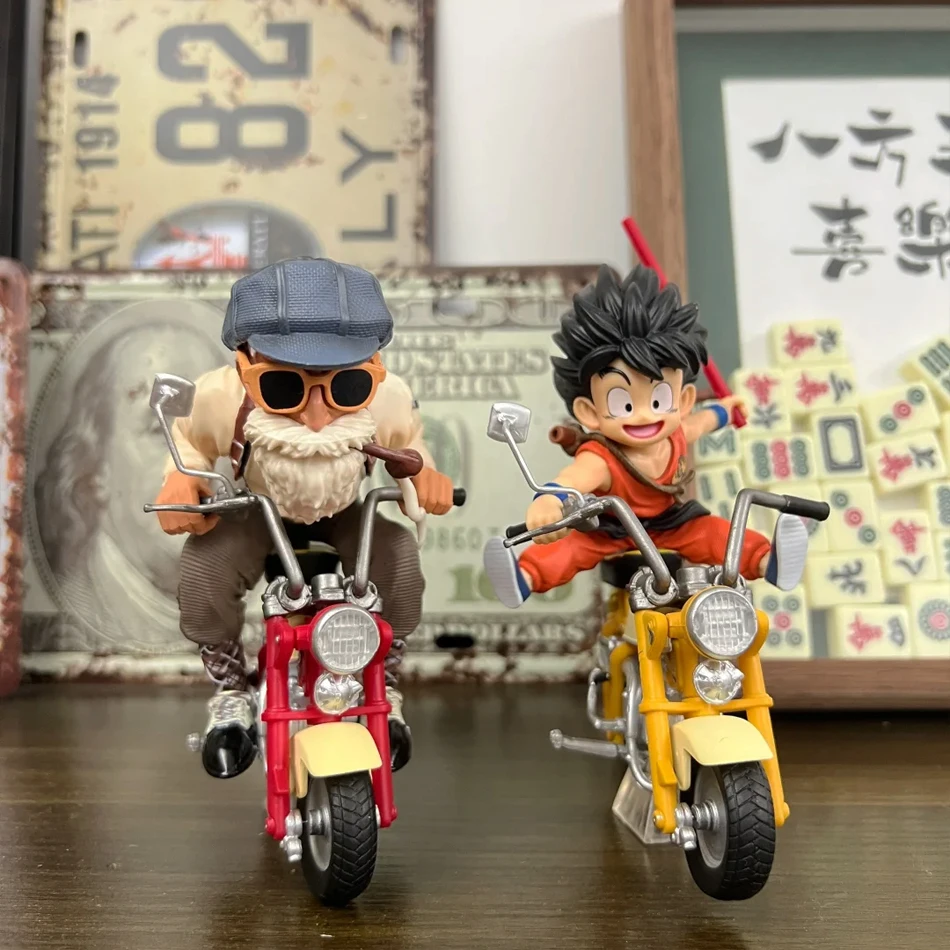 HOT 13cm Dragon Ball Z Anime Figur Son Goku Master Roshi Lokomotiven PVC Action Kame Sennin Motorrad Spielzeug für Kinder Geschenke