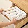 4/5 Compartments Cutlery Organizer Daily Drawer Divider Tray Rectangle Easy Clean Home Kitchen Spoon Fork Separation Box 3