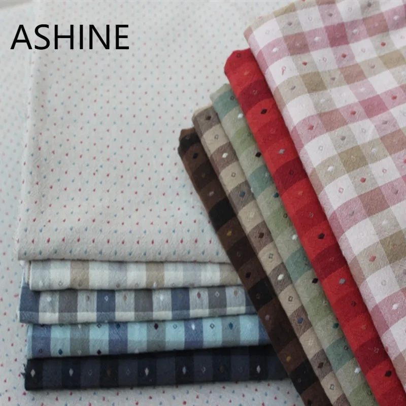 

Soft Jacquard Dyed Cotton Fabric Handmade DIY Doll Bag Purse Japanese Yarn Fabrics Quilting Needleworks Trim 50*140cm