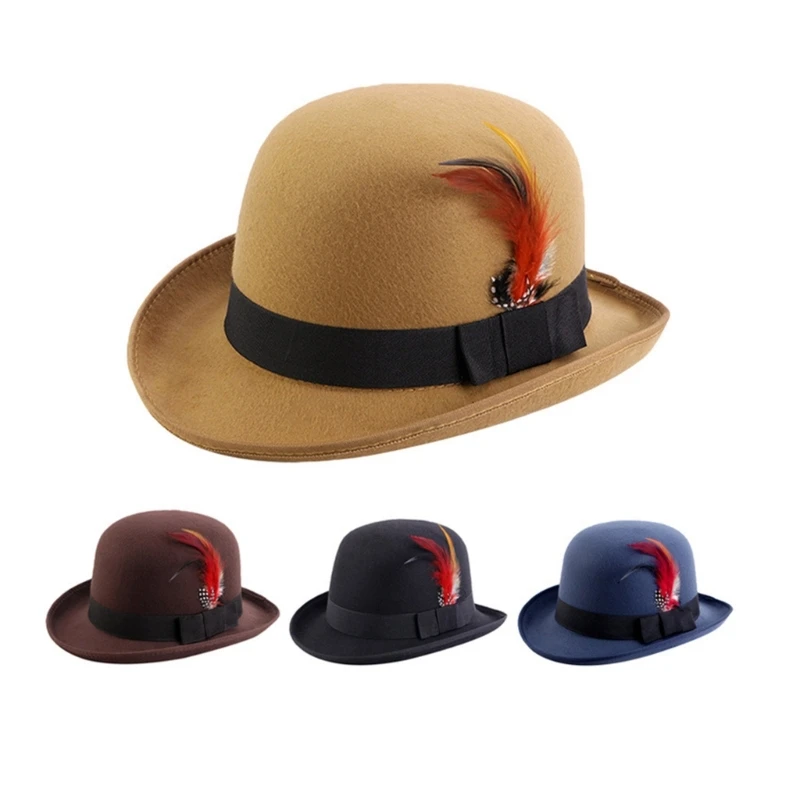 

Vintage Wide Brim Cowboy Hat Casual Cap Top Hat Gift for Father Uncle
