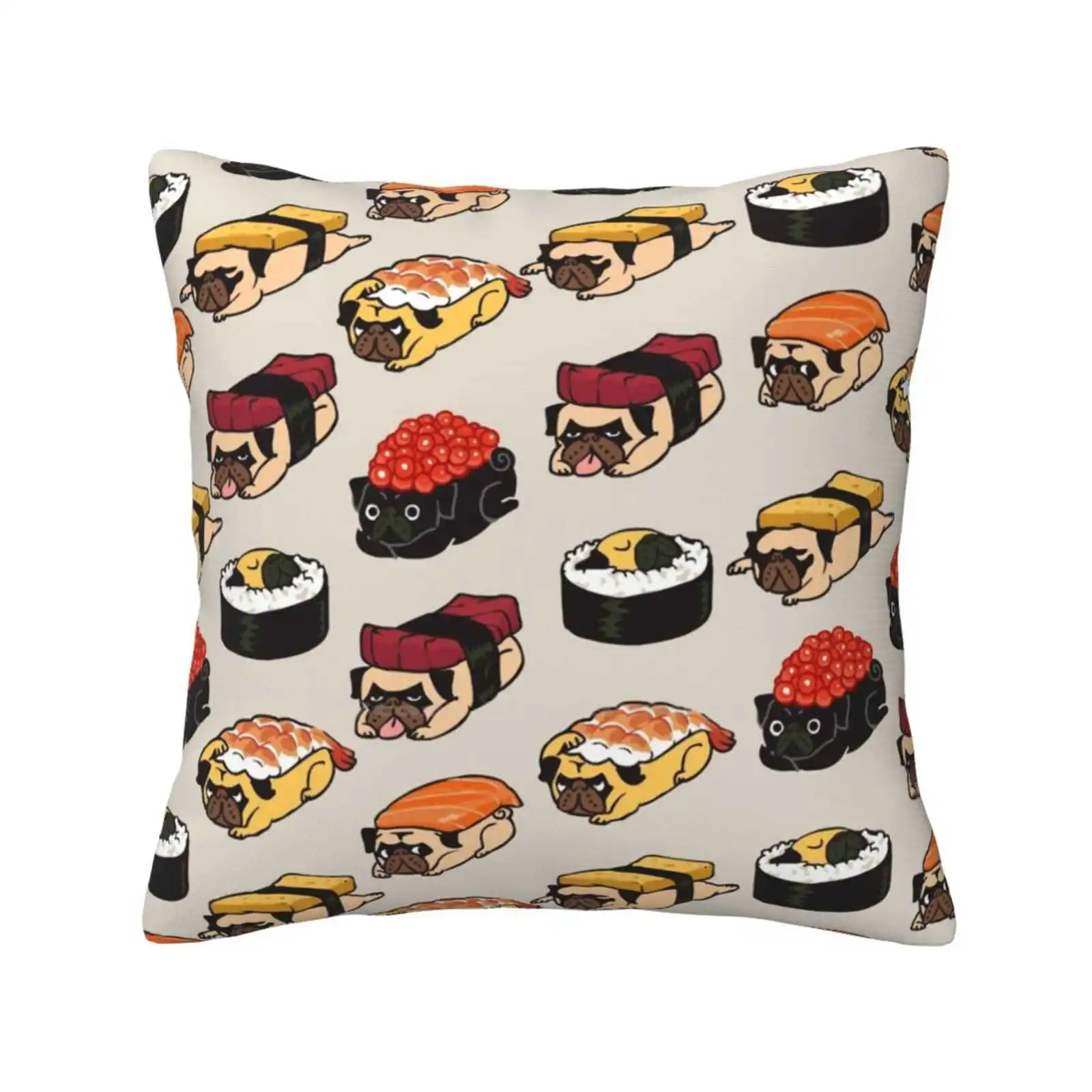 

Sushi Pug Pillow Cover Hug Pillowcase Pug Sushi