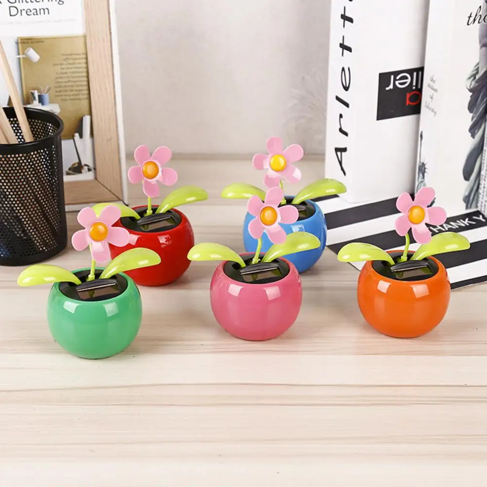 Flower Swinging Toy Funny Solar Powered Cartoon Vibrant Auto Swing Dancing Flower Animated Toy Lightweight Car Swinging fidget toys plush toy 3d printed toy anime figure toy action figure toy artificial flower toys mini stress relief toy