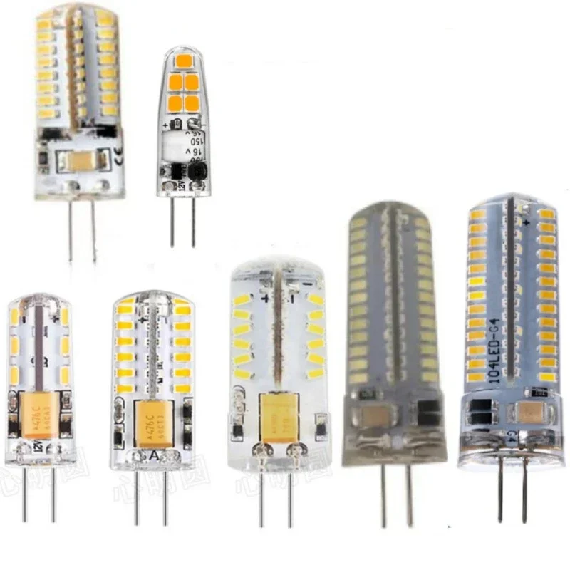 6pcs 슈퍼 밝은 G 4 LED 전구 3W 5W 7W 9W 12W 15W 220V AC 12V 램프 정전원 빛 LED 조명 G4 3014 SMD 전구