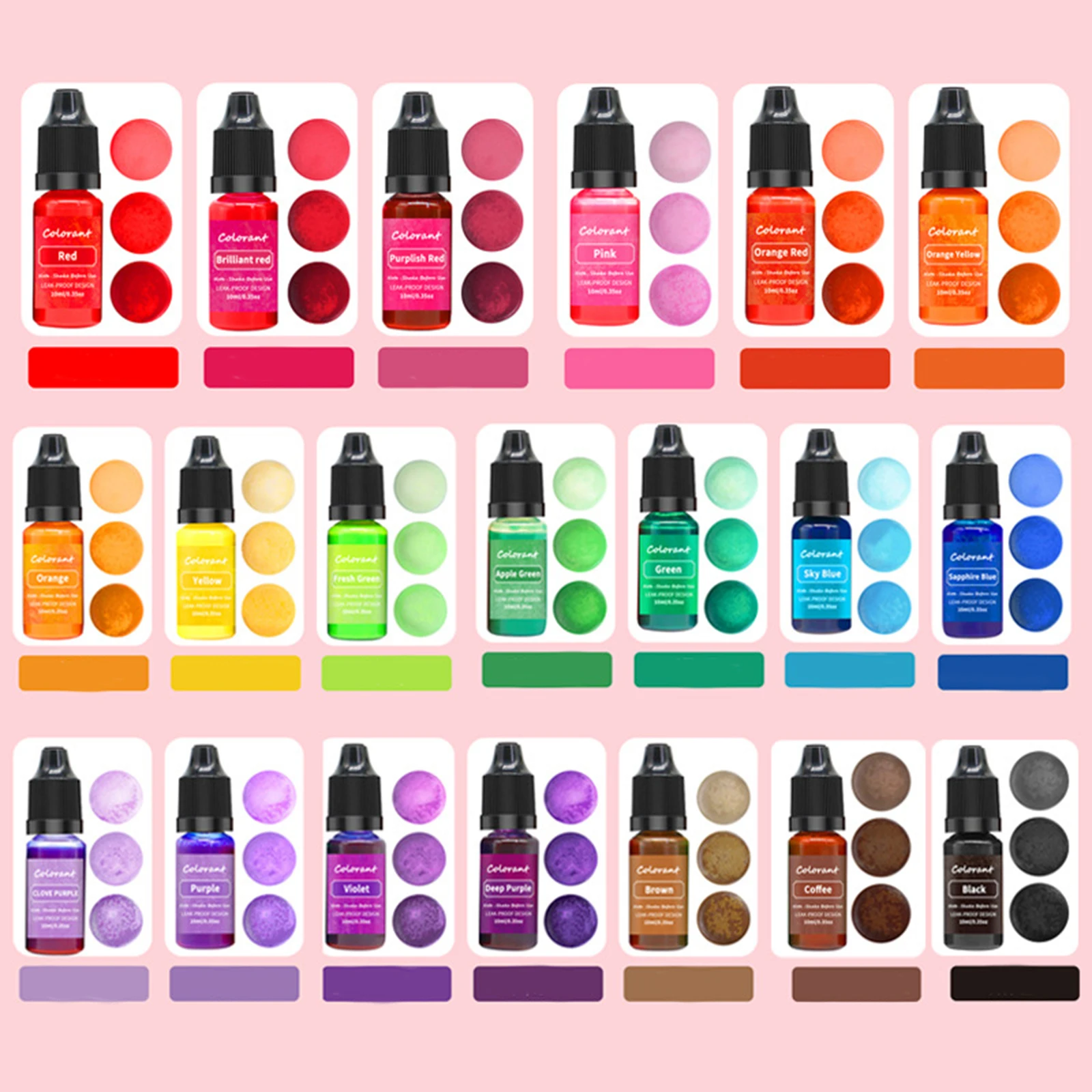 Candle Color Dye Candle Making Dye Candles Pigment Colors DIY Handmade Soap Candles Making 10ml Liquid Bath Colorant 20Pcs candle dyes pigment,candle dyes kit