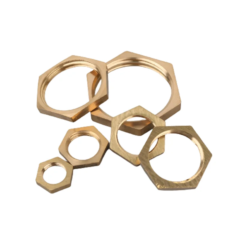 Brass Hexagon Nuts 5pcs 1/8-1 Inch Thread