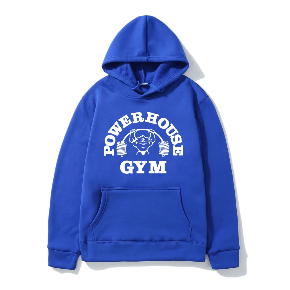 Powerhouse Gym Graphic Logo Hoodie Men Geek Fitness Pullover Hoodies Clothes Oversized Long Sleeve Sweatshirt Gothic Streetwear