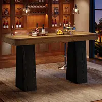 63-Inch Bar Height Table, Wood Rustic Counter Height Table, Rectangular Home Bar with Thickened Tabletop and Sturdy, Customized 3