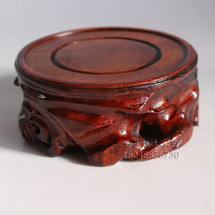 Premium Massivholz Mini Runder Sockel - Präsentationsständer für Figuren, Vasen, Bonsai-Töpfe & Teetabletts Wohndekor Podest – Detail 2