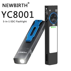 YC8001 Flat Flashlight 1000 Lumens 3 Light Source EDC Lights with Red Beam White LED and COB Combo Lantern Outdoors, Emergency