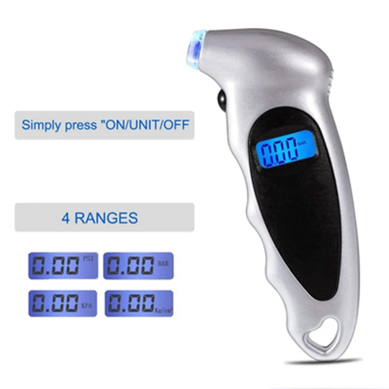 T42C-Digital Car Tire Tyre Air Pressure Gauge Meter LCD Display Manometer Barometers Tester For Car Truck Motorcycle