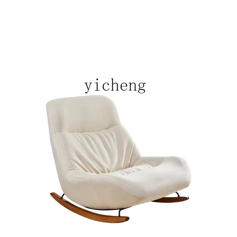 

YY Modern Minimalist Cream Style Leisure Chair Fabric Rocking Chair Single