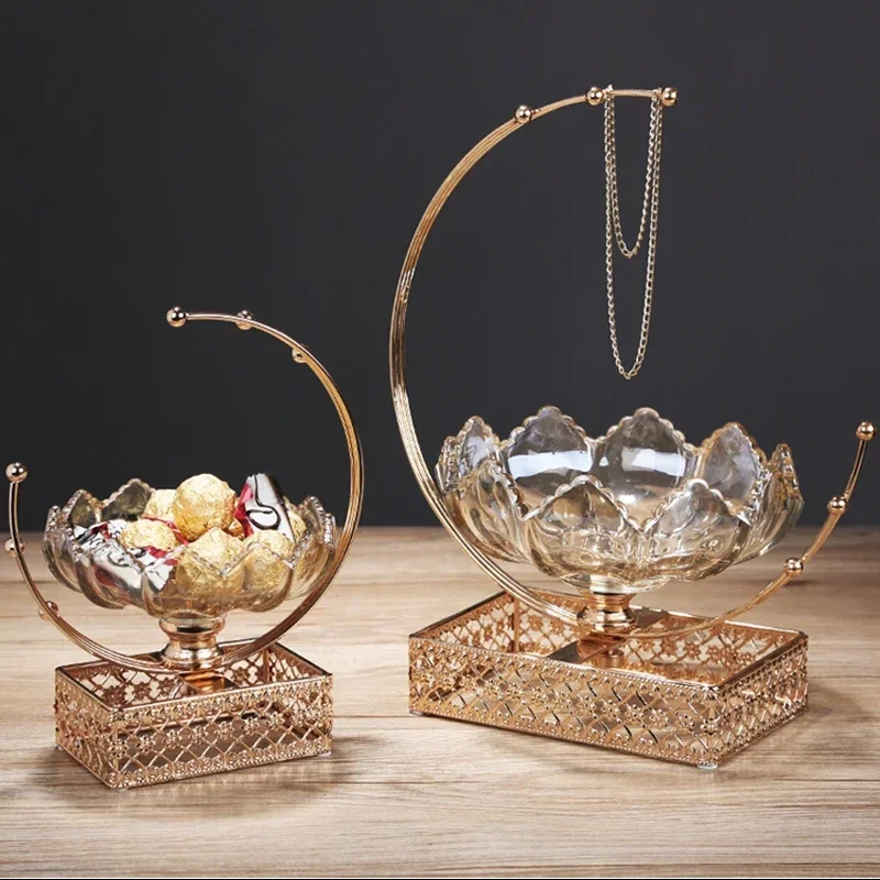 

Crystal glass moon petal fruit plate creative room coffee table decoration jewelry storage candy plate home decor Arts ornaments