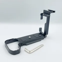 Universal Camera Extension Hot Shoe L Bracket Hand Grip Quick Release (Black With Hot Shoe)