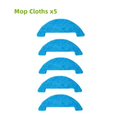 Robot Vacuum Cleaner Replacement Kit: Main Brush, Side Brush, HEPA Filter, Mop Cloths (5x mop cloths)