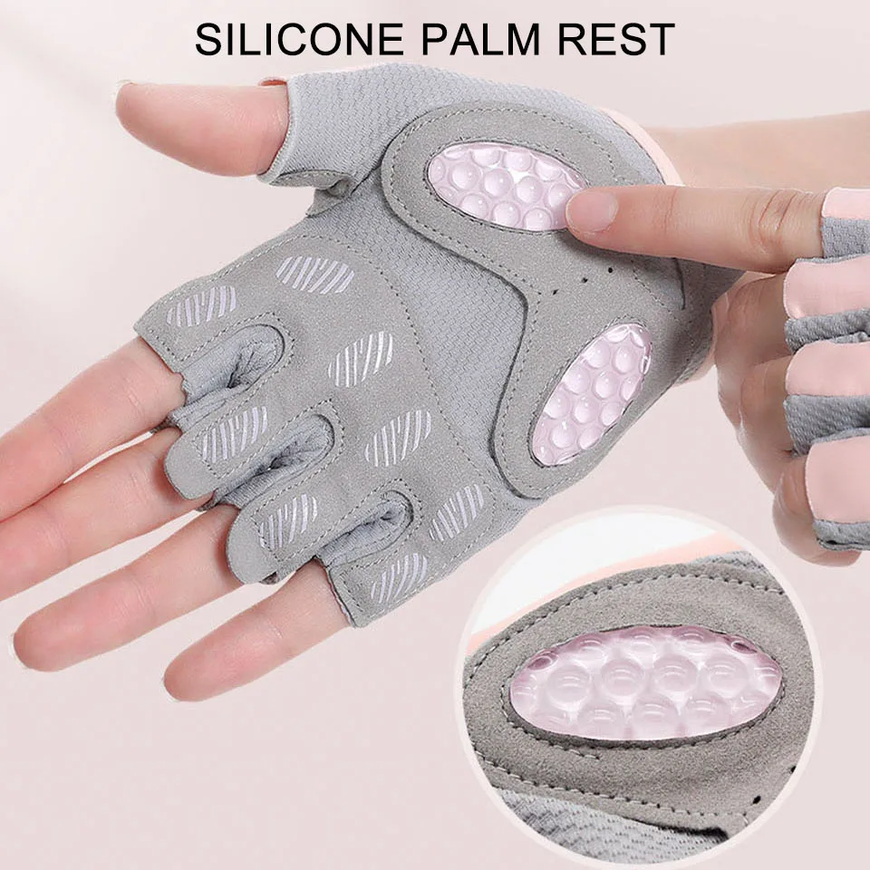 AOLIKES Breathable Cycling Gloves Workout Gym Gloves for Men Women Weight Lifting Fingerless Gloves Training Exercise Fitness 3