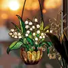 Outdoor Sun Catcher Flower Window Catcher Wall Art Decor Sun Catcher With Chain Floral Sign For Outdoor Porch Kitchen Garden 4