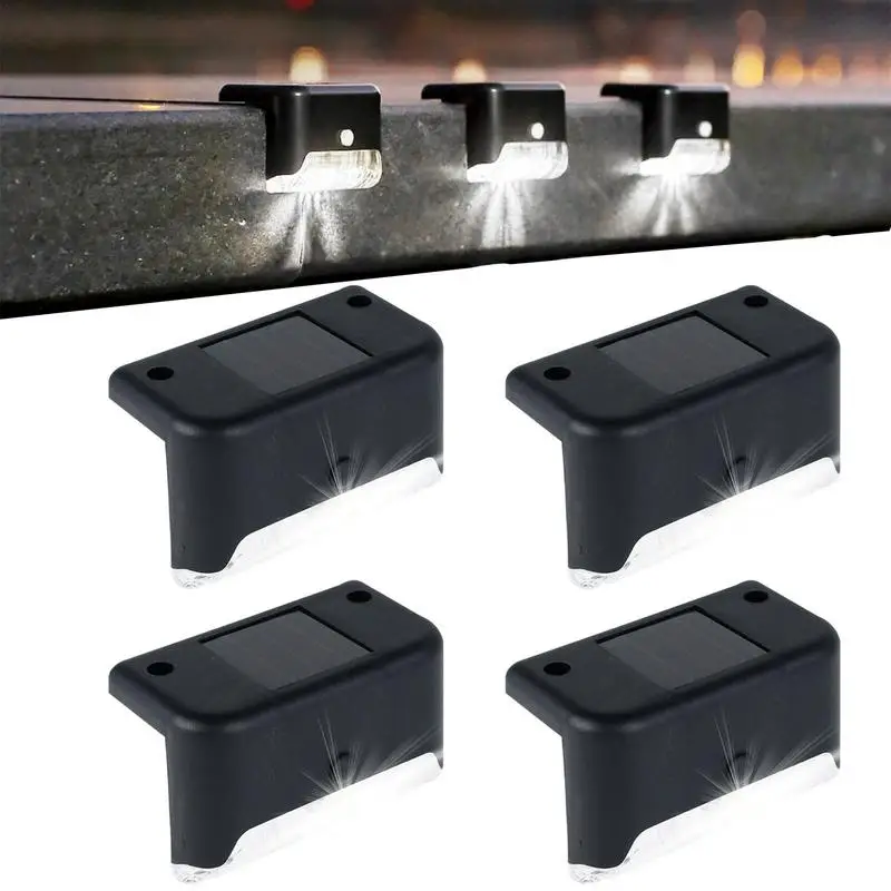 

Solar Fence Lights 4pcs Deck Lighting Solar Powered Waterproof LED Solar Powered Outdoor Lights For Deck Stair Fence Railing
