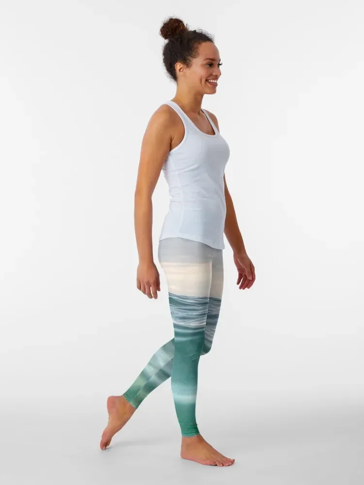 Soft and dreamy nature, magical ocean sea picture of water in nature.Caroline Laursen original Leggings