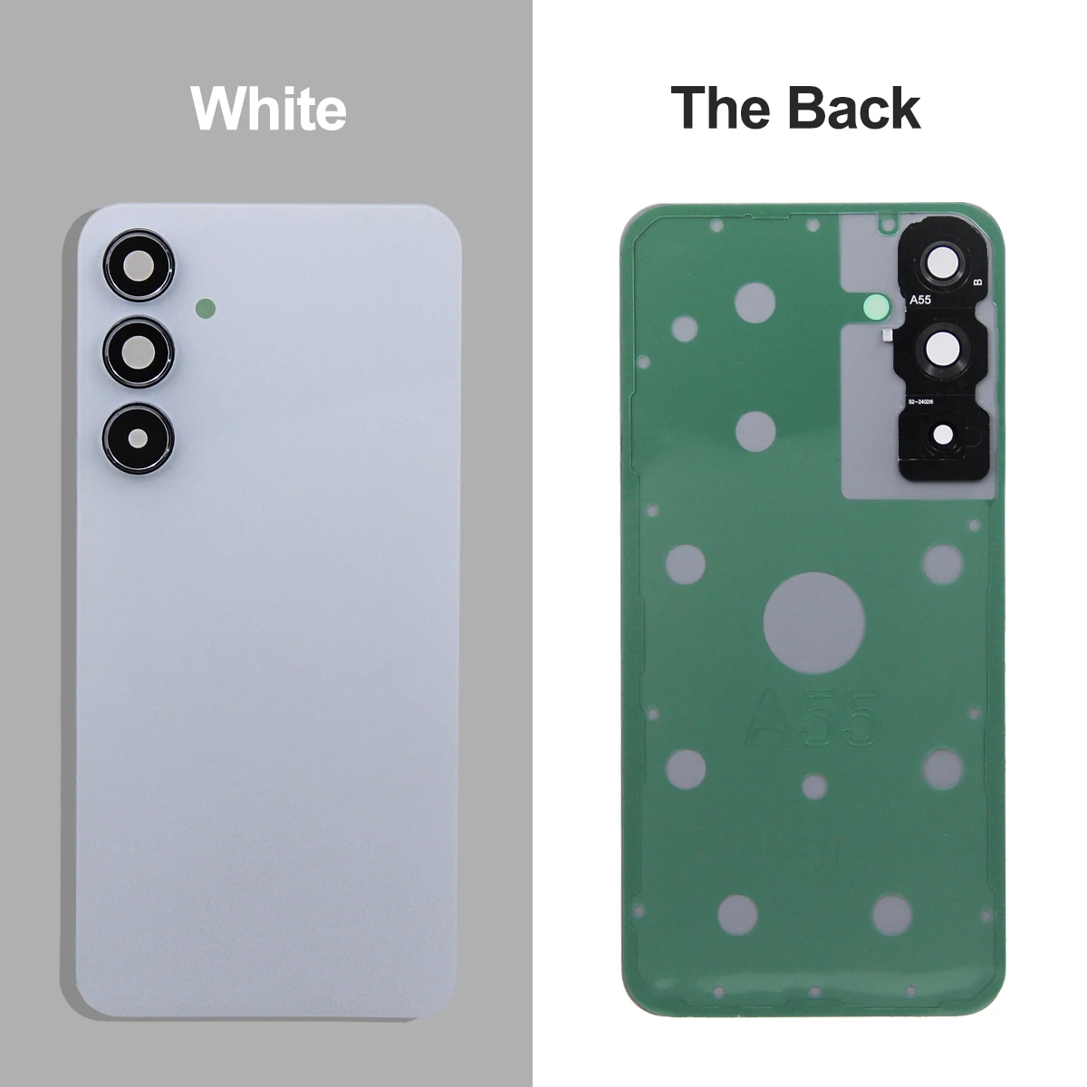 A55 Rückglas für Samsung A55 A 55 5G A556B Akkudeckel Rückseite Gehäuse Reparaturteile Kameralinsenrahmen – Detail 10