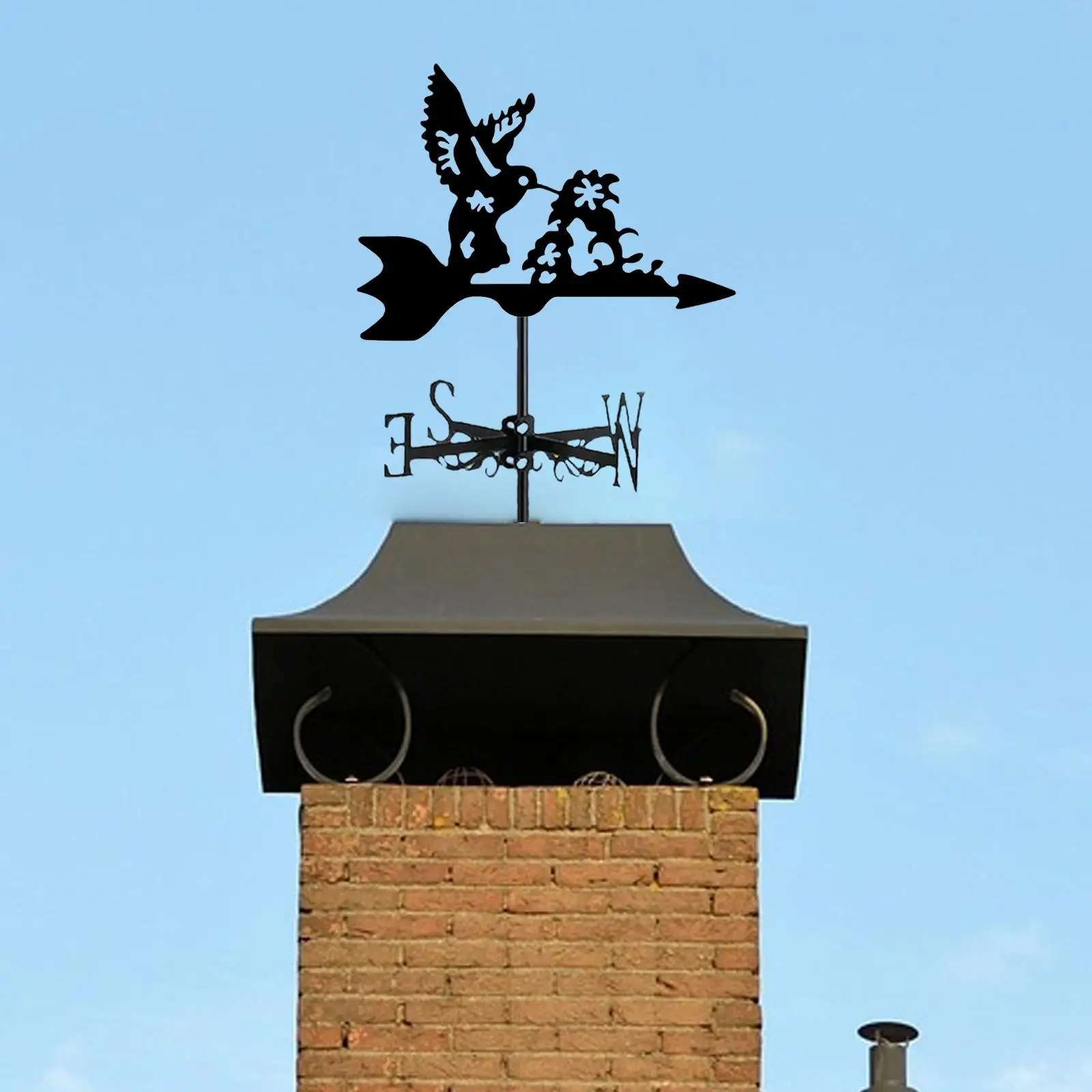 Bird Metal Weathervane Wind Direction Indicator for Roof Mount Yard Cottage