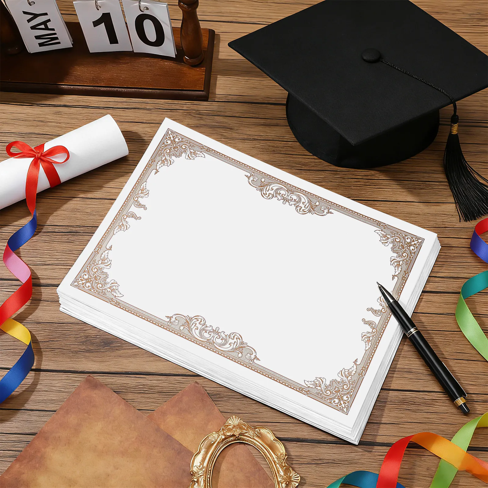 30Pcs 쓰기 가능한 인증서 용지 빈 디플로마 내부 라이너 인쇄 가능한 매끄러운 표면 인증서 학교 상장