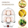 Egg Cooker, Double Egg Poacher,Multi-function Automatic Power Off Egg Steamer,Home Nutrition Breakfast Machine, Kitchen Utensils 2