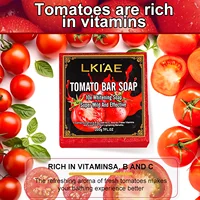 LKIAE Savon blanchissant à la tomate aux fruits biologiques, éclaircissant, réduit l'obscurité, les taches noires, même le teint, peau propre, exfoliant, 200g 4