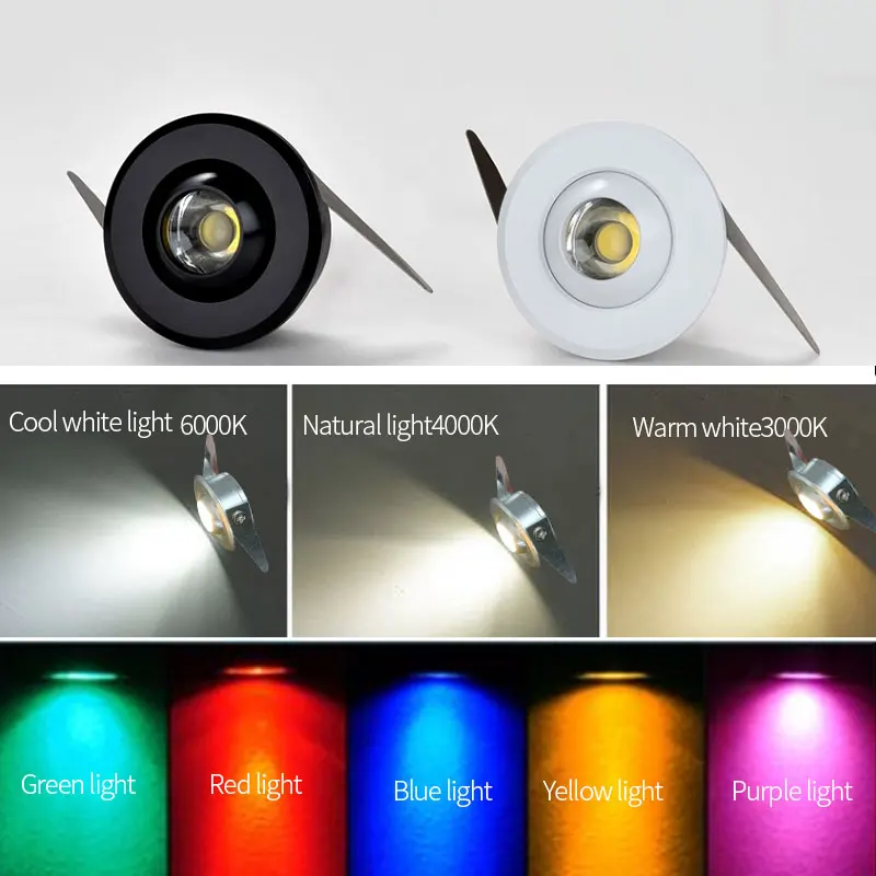 움푹 패인 미니 스포트라이트, 드라이버 세트 포함, 실내 LED 천장 조명, 110V 220 볼트, 소형 다운라이트, 32mm 구멍, 1W