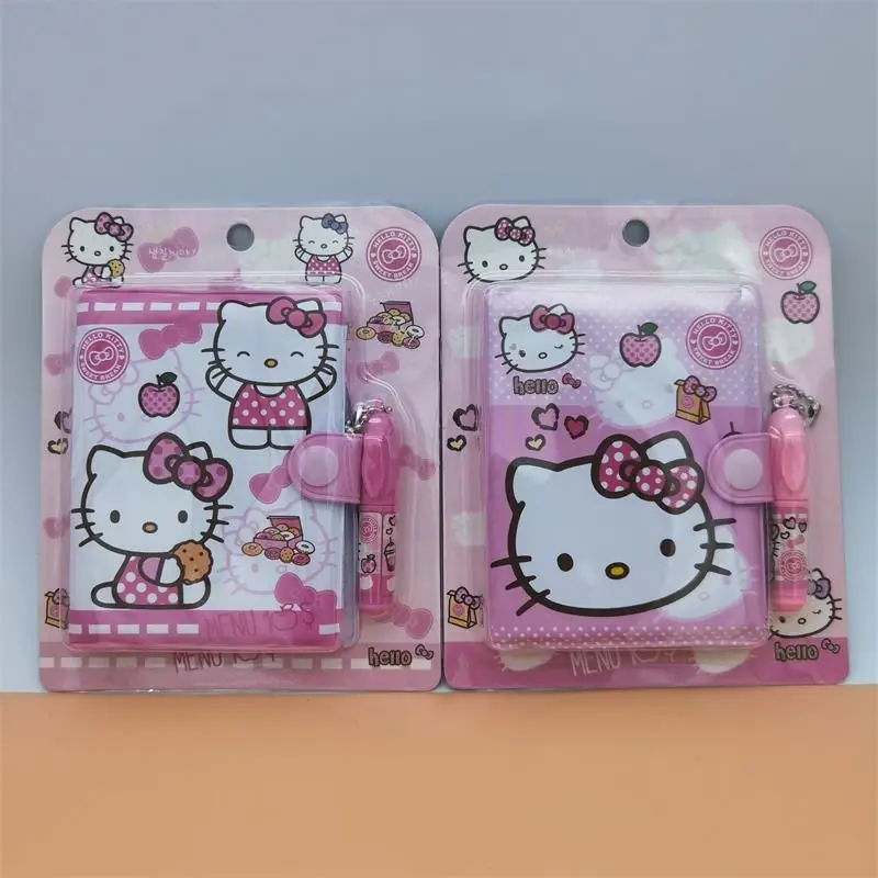 

NEW Hello Kitty Kawaii Cute Cartoon Girl Heart Glue Cover Notebook Handbook Set Creative Peripheral Portable Mini Free Shipping