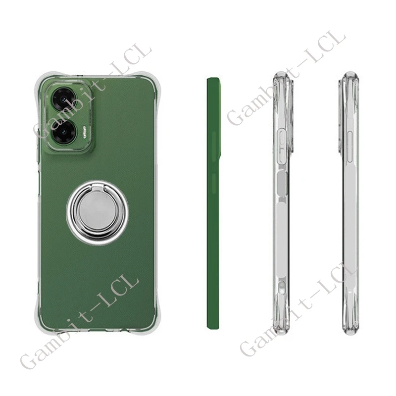 Enhanced Back Ring Holder Phone Case - TPU Soft Silicone Cover
