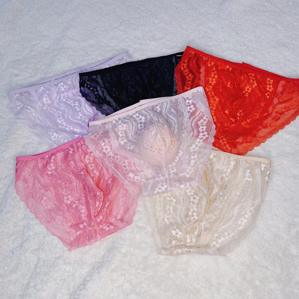 

Sissy Transparent Briefs Ultra Thin Underwear Panties Mesh Lace Lingerie Gay Man Bulge Pouch Knickers Sheer Erotic Underpants