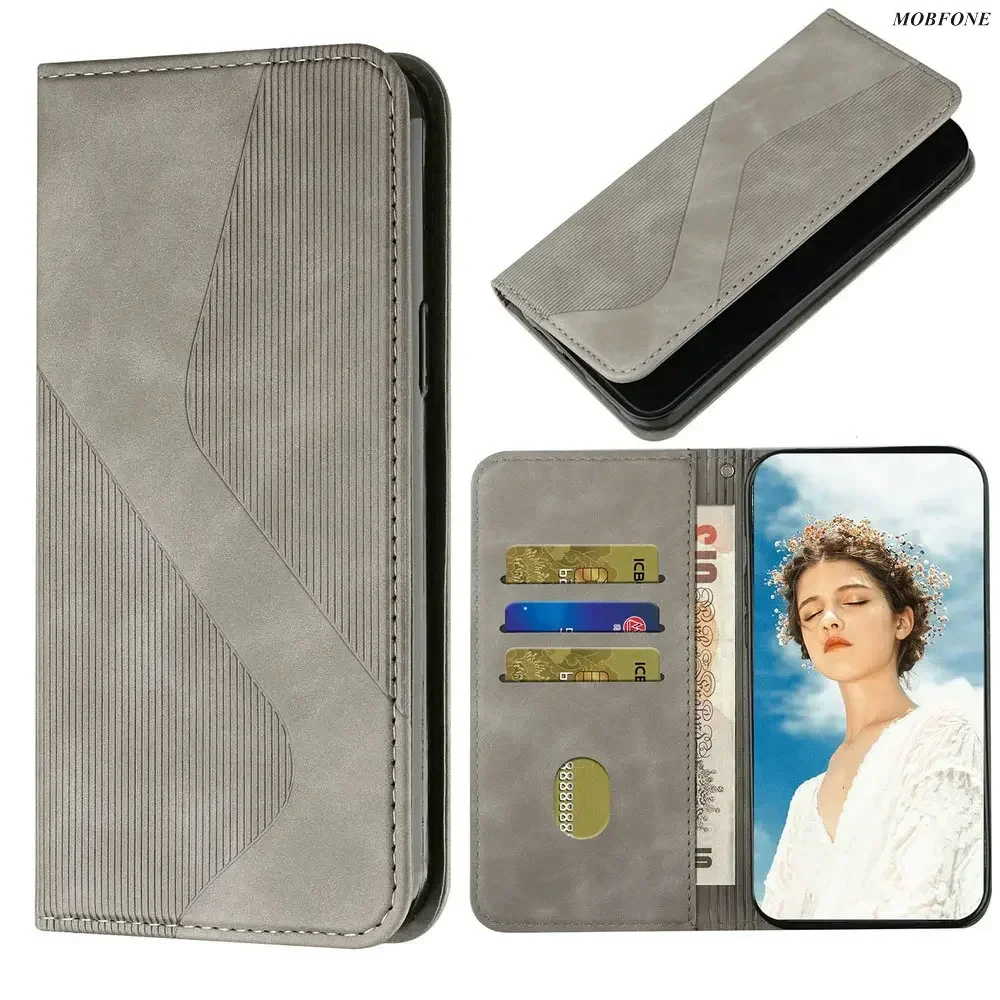 Luxury Leather S-Style Retro Wallet Flip Case with Magnetic Closure - Full Cover Phone Bag