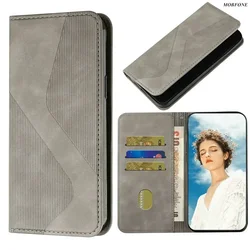 Luxury Leather S - Style Retro Wallet Flip Case with Magnetic Closure - Full Cover Phone Bag for Realme P3 Pro 5G (GRAY)