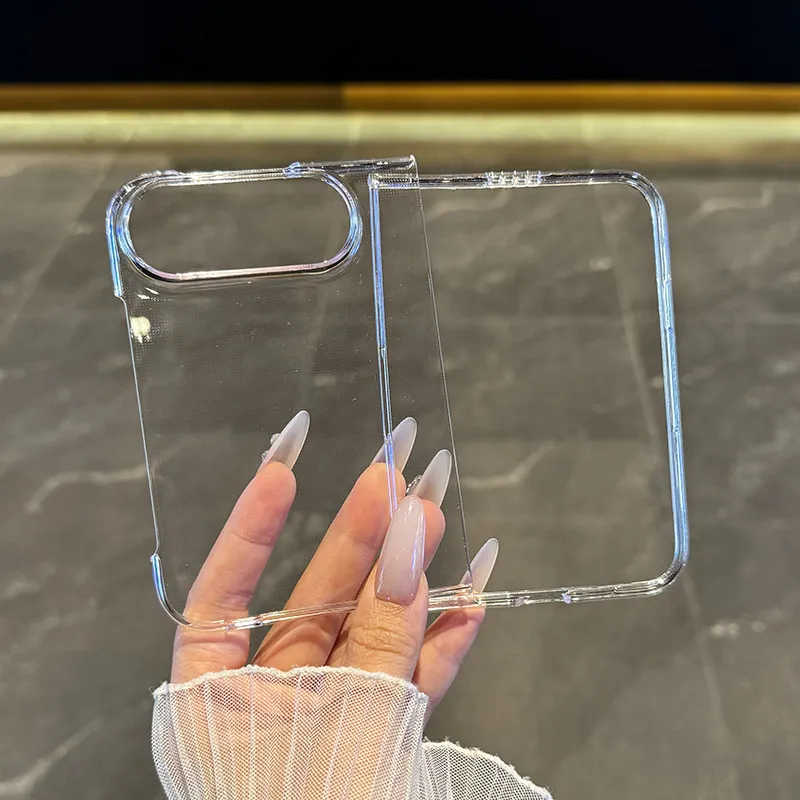 Transparent Foldable Phone Case with Raised Camera Edge - Slim and Protective Design