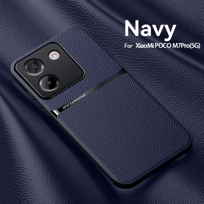 Luxury Matte Leather Magnetic Phone Case - Shockproof with Lens Protection
